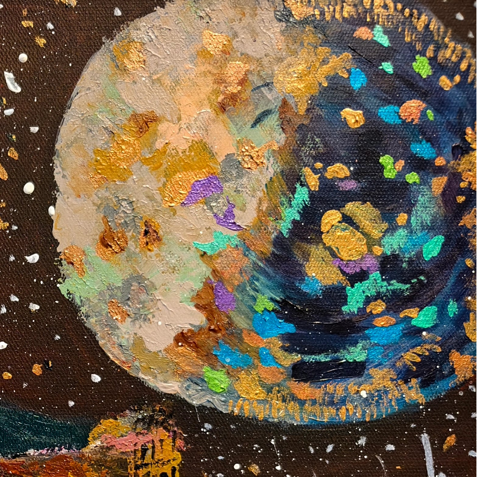 The Nebula of Imagination Series — Psyche，15.7''× 19.7'' | Original Painting by Chinese Artist | Magic Bear Art