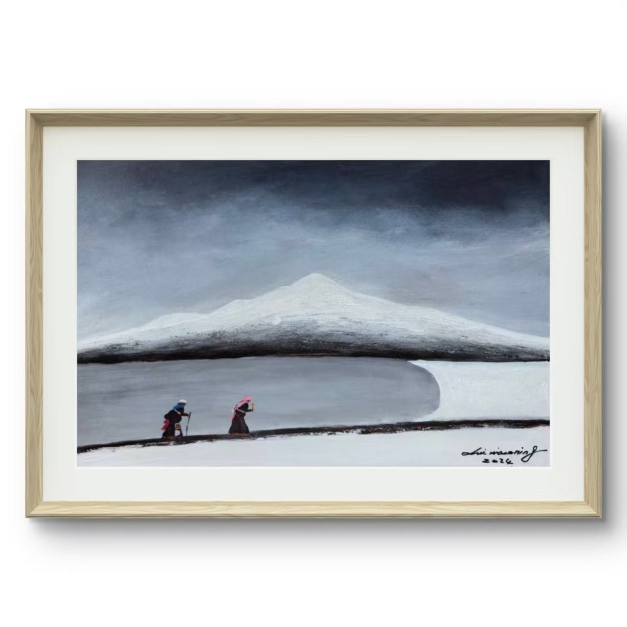 The Pilgrims — 23.2''×15'' Small Format Oil | Chinese Original Painting | Magic Bear Art