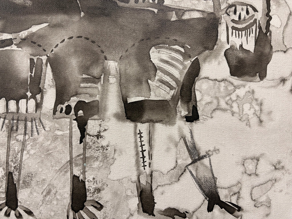 The Shapeshifter - Ink on Canvas 27.6″ × 35.4″ | Chinese Original Painting | Magic Bear Art