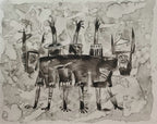 The Shapeshifter - Ink on Canvas 27.6″ × 35.4″ | Chinese Original Painting | Magic Bear Art