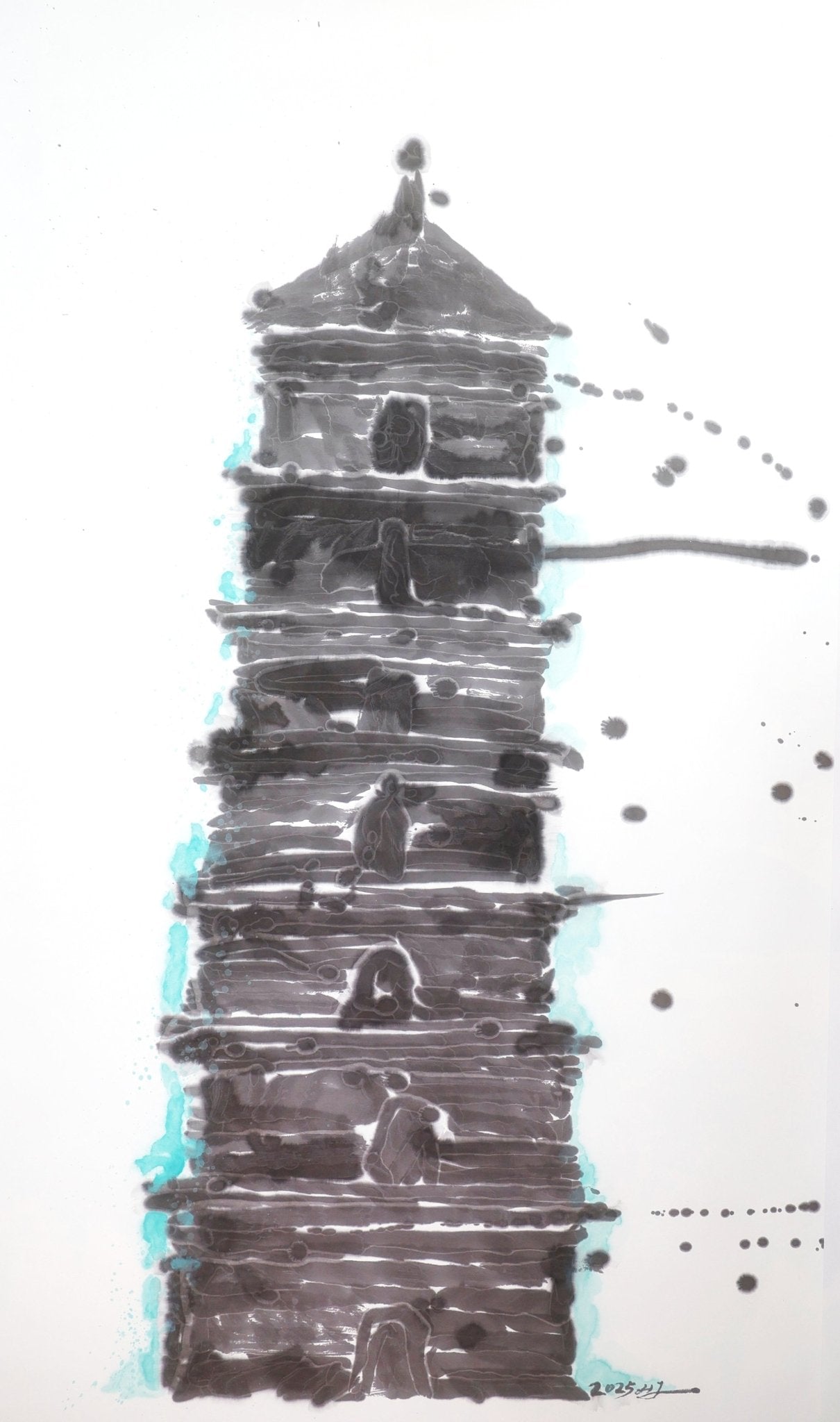 Tower - 97.6''× 48.8'' | Original Painting by Chinese Artist | Magic Bear Art