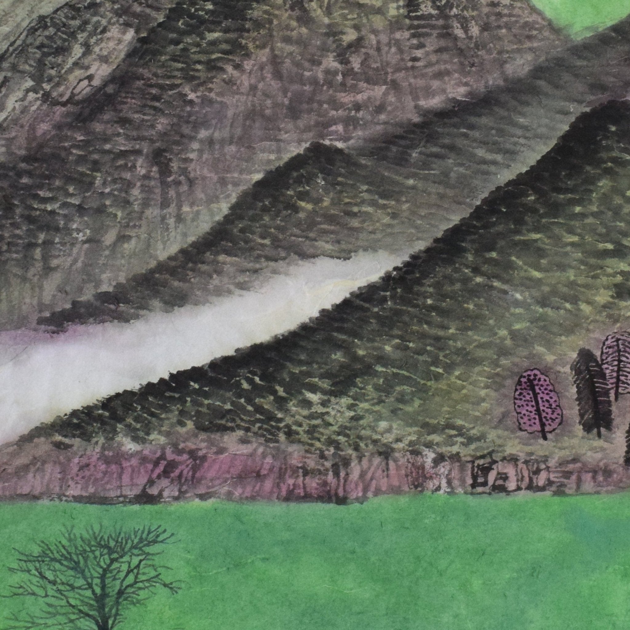 Verdant—Ink on Xuan Paper, 13.8'' × 13.8'' | Original Painting by Chinese Artist | Magic Bear Art