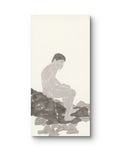 Waiting by the Stones - Chinese ink 54.3'' × 26.8'' | Chinese Original Painting | Magic Bear Art