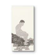 Waiting by the Stones - Chinese ink 54.3'' × 26.8'' | Chinese Original Painting | Magic Bear Art