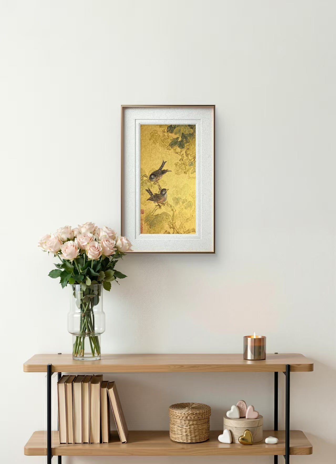 Whisper Among the Branches - Ink and Color 9.8'' × 5.1'' | Chinese Original Painting | Magic Bear Art