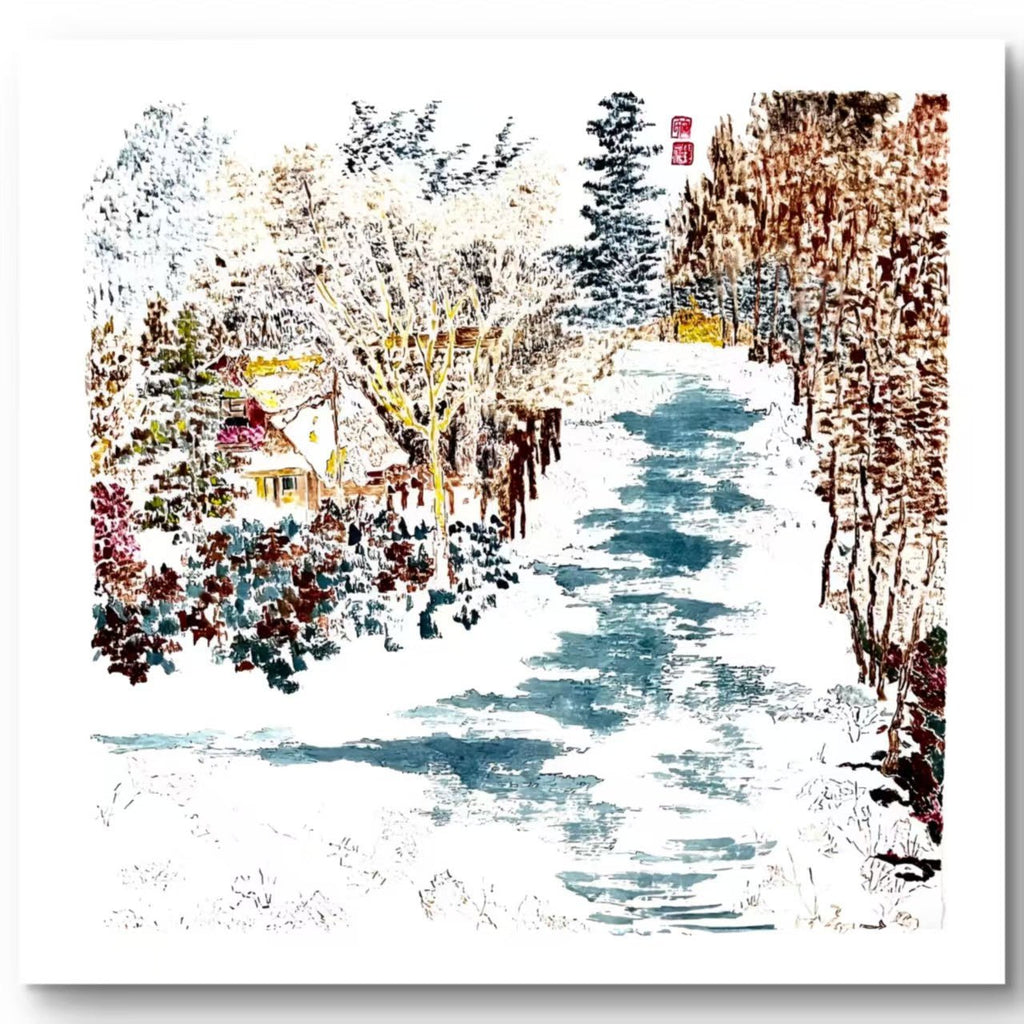 Winter Blessings | Chinese Original Painting | Magic Bear Art