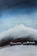 Yak Herders — 15.7'' × 23.6'' Small Format Oil (Vertical) | Original Painting by Chinese Artist | Magic Bear Art